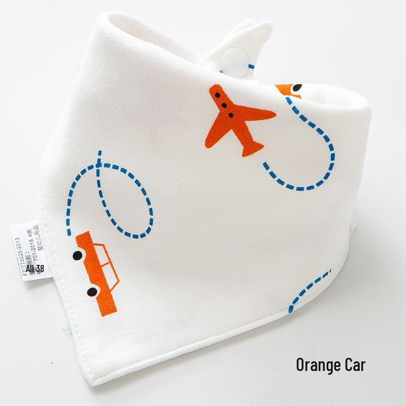 Pure Cotton Baby Drool Bib: Double-Layer Triangle Scarf with Snap Closure, Anti-Spit Up for Newborns