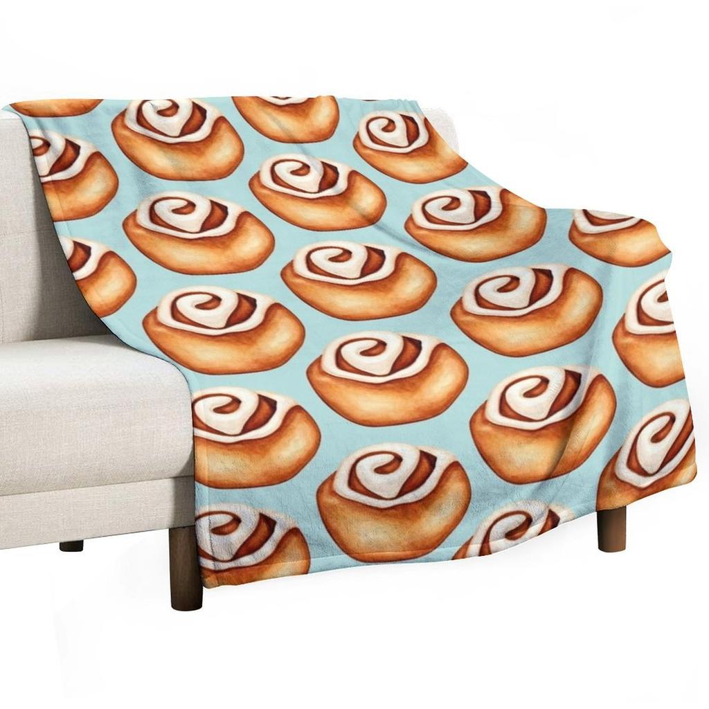 Motivo Cinnamon Roll - Coperta Blu per Letto Invernale regalo divertente Trapunta da Letto Coperte