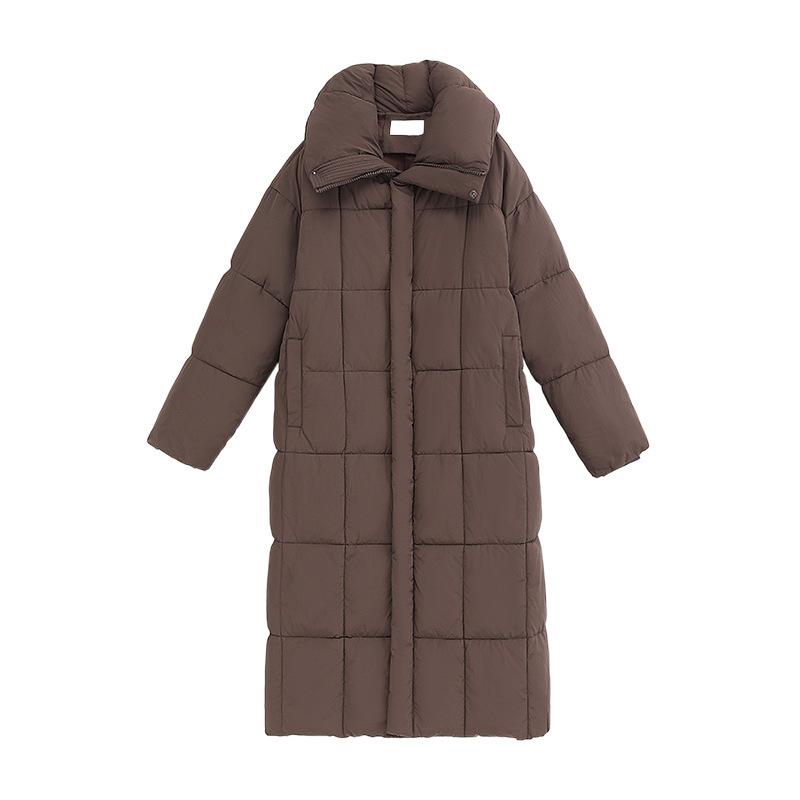 Long Cotton-padded Jacket Coat Winter New Loose Casual Warm Long Collar Coat Clip.