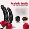 Double Gun Female Simulation Penis Size Double Head Crystal Penis with Suction Cup Female Pulling Masturbation Anal Plug