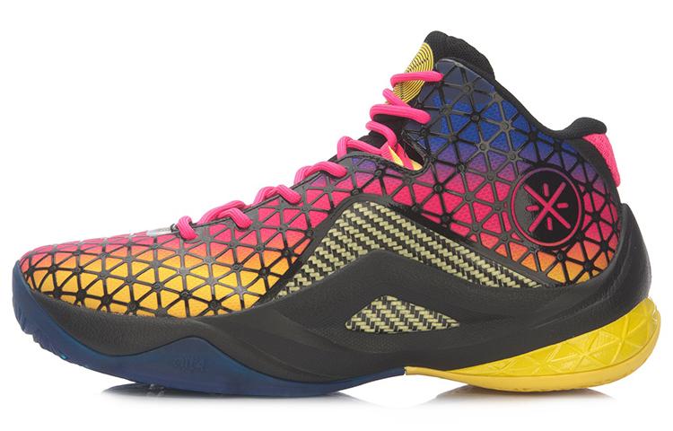 Li Ning All In Team 4 Basketball Shoes Men s Mid Top Black/Pink/Yellow ABAM011-4 40