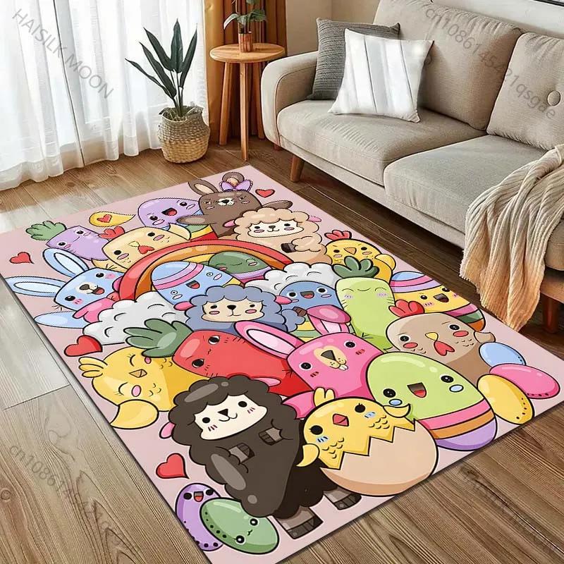 3D HD Cute Cartoon Vegetable Lamb Print Carpet Modern Home Decor Area Rug for Gifts Living Room Bedroom Bedside Sofa Floor Mat