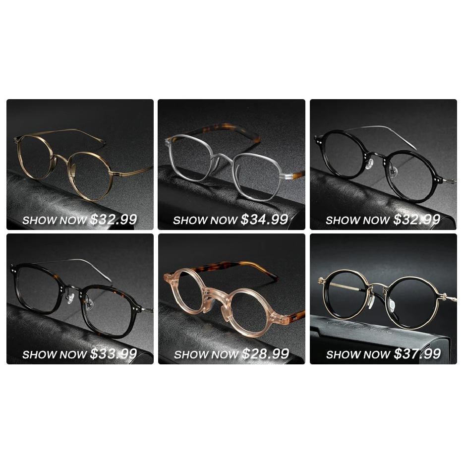 Vintage Acetate Glasses Frame Men Square Prescription Myopia Eyeglasses Frame Women 2023 Retro Luxury Brand Designer Spectacles