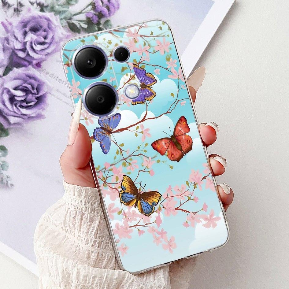 Pro pouzdro Xiaomi Redmi Note 13 Kryt Note 13 Pro Populární malovaný květinový měkký silikonový kryt na telefon Pro Redmi Note13 Pro 4G 5G Funda