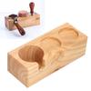 3‑Slots Wooden Coffee Portafilter Holder Tamper Stand Tamping Base for Home Bar Counter Wood Color