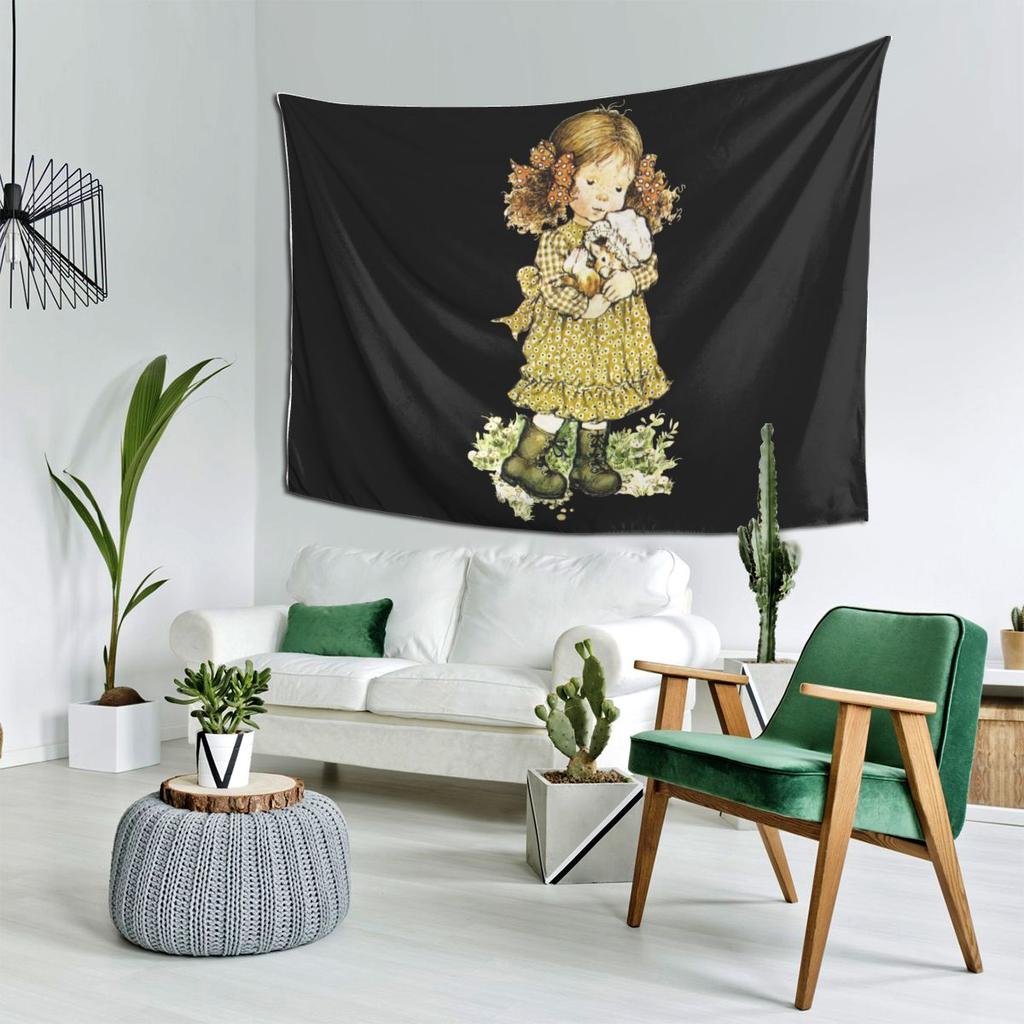 Sarah Kay Swing Girl Tapestry Decoration Art Aesthetic Tapestries for Living Room Bedroom Home Wall Cloth Wall Hanging