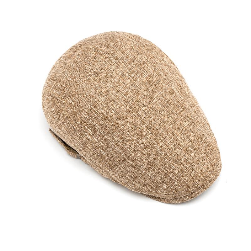Frühling Sommer Atmungsaktive Leinen Baskenmütze Herren Britische Vintage Kappe Einfarbig Schirmmütze Newsboy Kappe