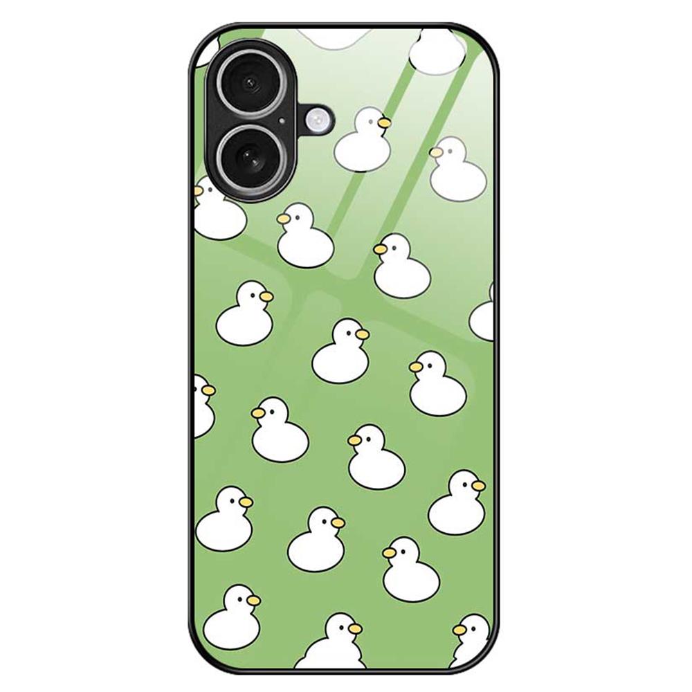 

For iPhone 17 Case PC TPU Tempered Glass Pattern Printing Phone Back Cover B0136