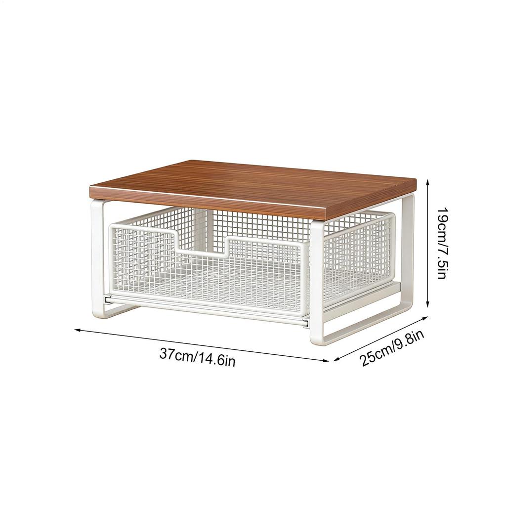 Support d'imprimante Gain de place Double étage Bureau Support d'imprimante Bureau Rangement Pour Maison École Comptoir de cuisine Poste de travail Atelier