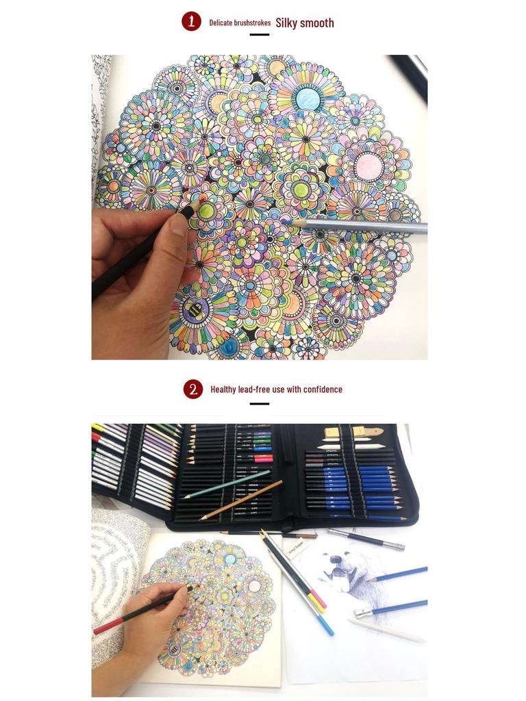 72-Piece Water-soluble & Metallic Colored Pencil Art Set for Kids