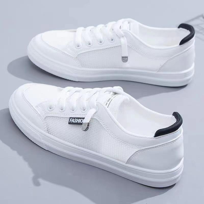 Little white shoes women's spring and summer 2025 new mesh breathable fashion sports and leisure women's shoes white shoes flat baseplate shoes