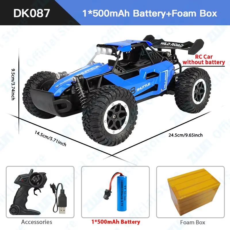 1:12 1:16 20KM/H RC Car With LED Lights 2.4G Alloy Off-Road High Speed Vehicle Remote Control Cars Toys for Children Gifts