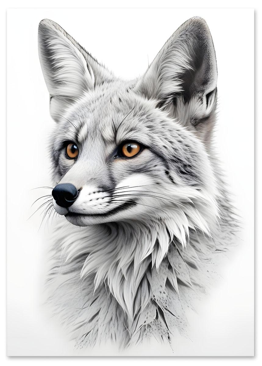 

Плакат лис ескіз 30x40 cm