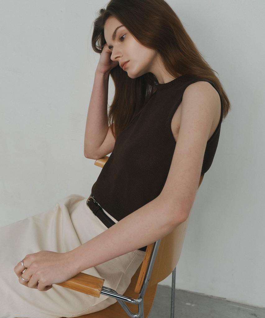 NON AND NON Basic Round Sleeveless Knit_Nhkn6479