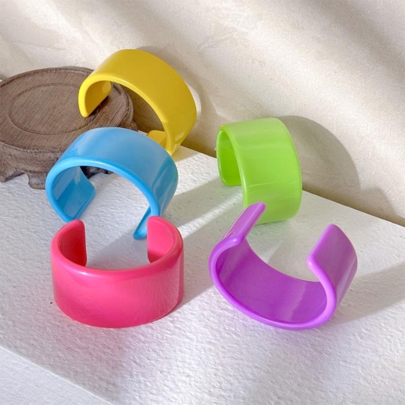 Indiase Feest Sieraden Mode Kleurrijk Stevig Hars Acryl Grote Open Armbanden voor Vrouwen Geometrie Brede Armbanden
