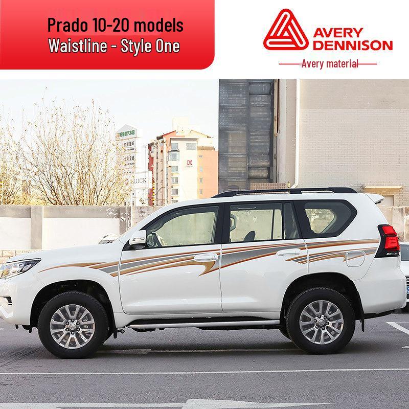 Toyota Prado 10-22 Models Car Body Color Stripe Decal Waistline Sticker.