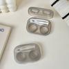 1pc Ins Contact Lens Box Portable Transparent Minimally Integrated Companion Box Girls Travel Contact Lens Case with Tweezers