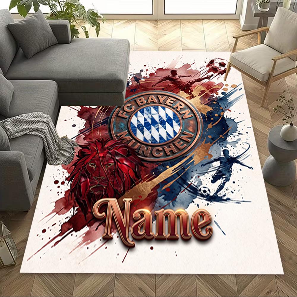 FC Bayern München Fan Art Teppich Design für Studentenwohnheim Küche Esszimmer Spielzimmer Rutschfester Teppich Anime Büro Dekoration Geburtstags-/Weihnachtsgeschenk