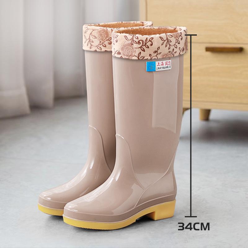 2025 New Women's Water Shoes Outdoor Plastic Wear-resistant High Tube Kitchen Work Rain Shoes Women