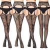4 Pcs Pantyhose Fishnets Sexy Thigh-High Stockings Suspender Stockings For Women Garter Belt Stockings Hollow Out Pattern Tights