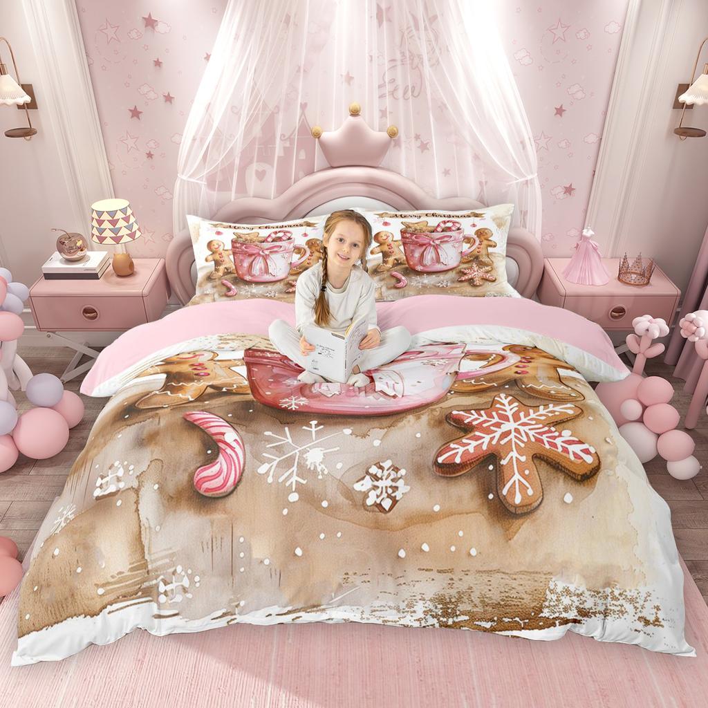 Comforter Homewish Kids Merry Christmas For Girls Boys Snowman Snowflake Bed Set Xmas Tree Santa Claus Set