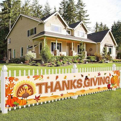 Autumn Outdoor Courtyard Decoration Flags Thanksgiving Party Party Atmosphere Layout Poster Customization