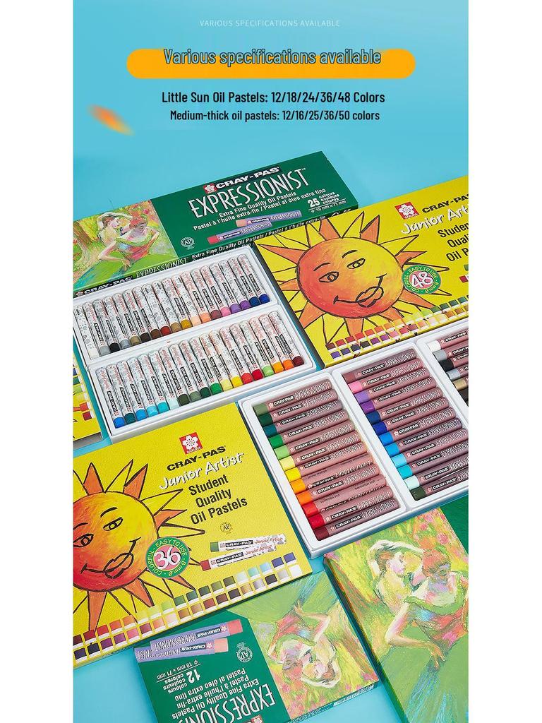Washable Japan Sakura Oil Pastels: No-Mess Crayons for Kids & Students