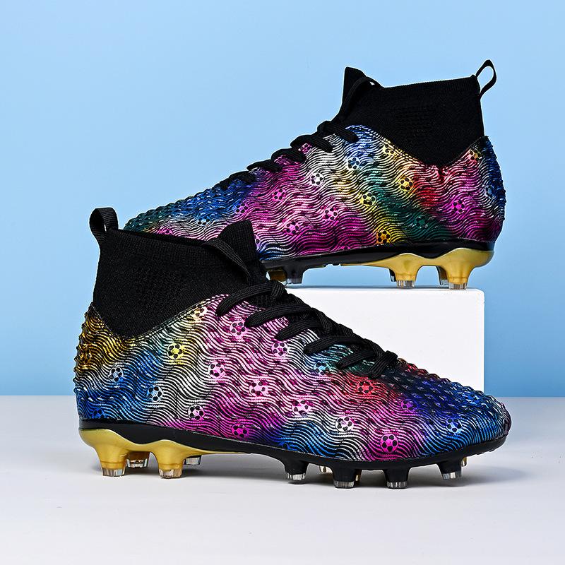 Football Shoes Men's High Top Adult Grass Training Spikes Youth Student Game Football Shoes