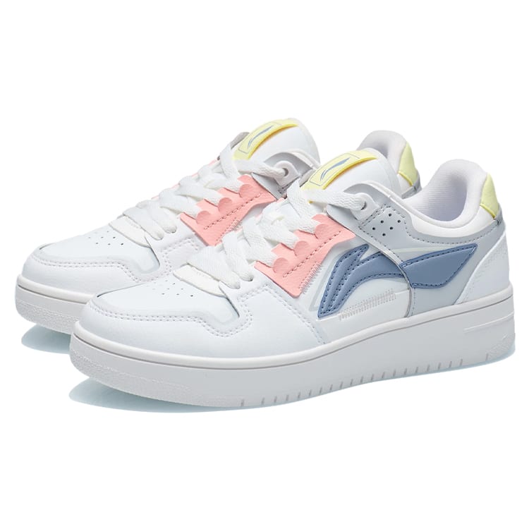 Li Ning Synthetic Leather Comfortable Slip Resistant Cushioning Abrasion Resistant Lightweight Low Top Skateboard Shoes AGCP362-17