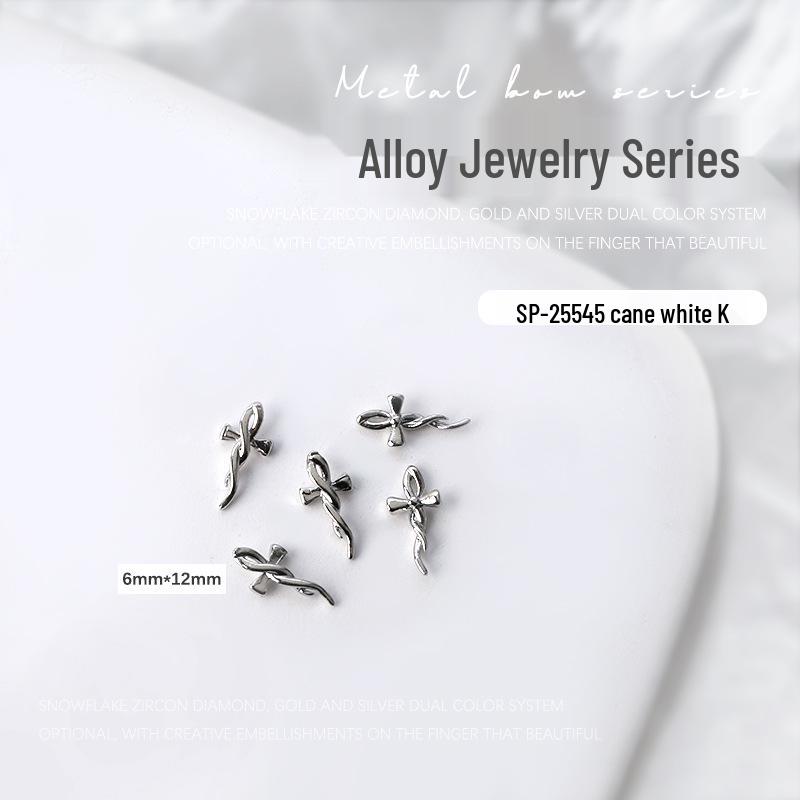 

3D Bowknot Nail Art Metal Ribbon Butterfly Decorations, 10 Pieces