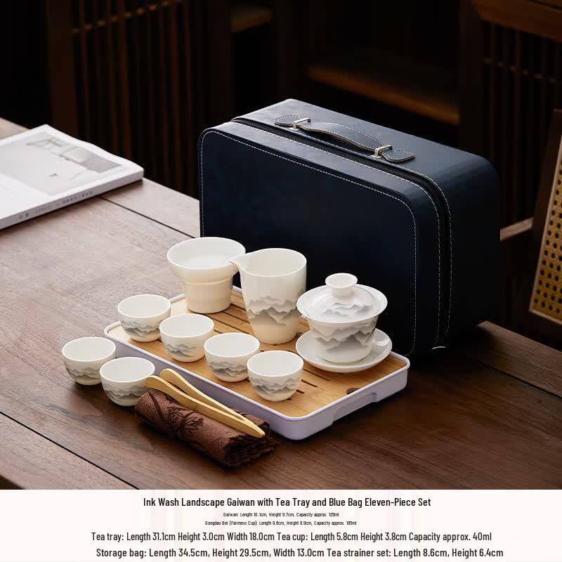 Lailuo Mutton-Fat Jade Ceramic Kung Fu Tea Set