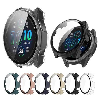 Vollbildschutz für Garmin Forerunner 965 255 255S PC + gehärtetes Glas Schutzhülle Shell Cover Bumper