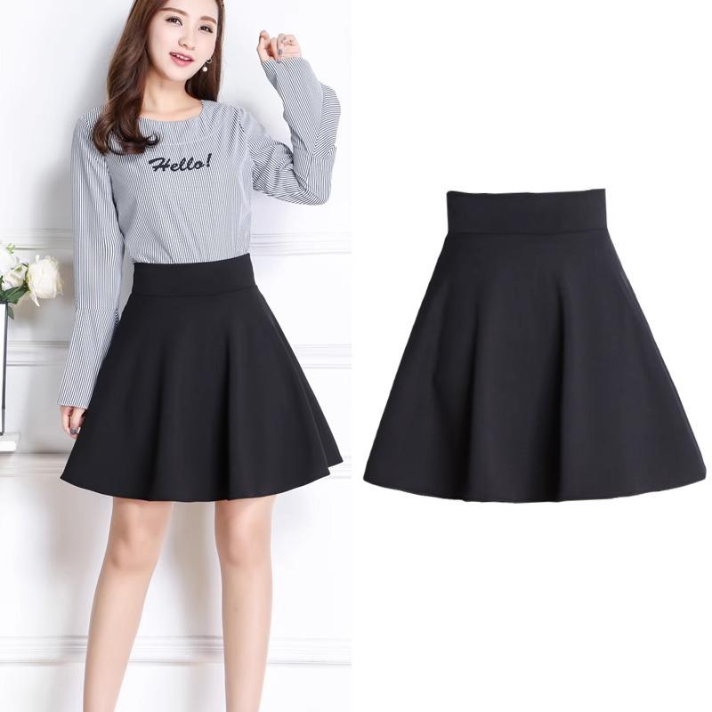 

2024 Autumn Korean A-Line Pleated Midi Skirt - Square Dance Sailor Costume XS