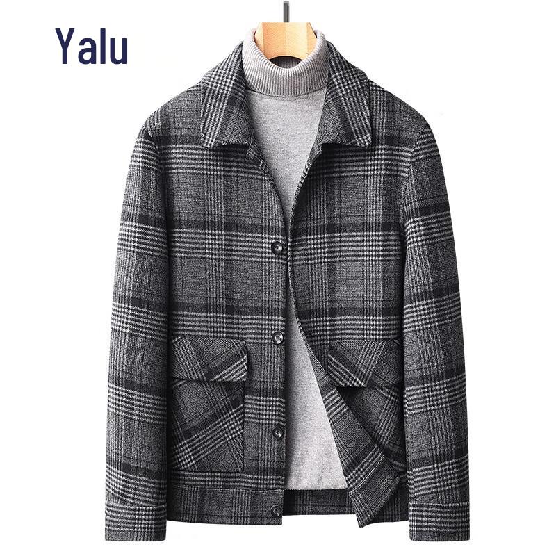 

Мужская клетчатая куртка Yalu из смесовой шерсти M（170/88A）