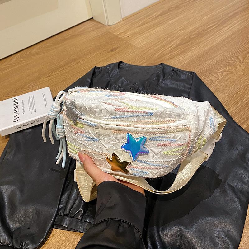 

Простая повседневная ветровая сумка женская, маленькая свежая сумка-мессенджер Mori спортивная нагрудная сумка нишевая студенческая универсальная поясная сумка Without pendant белый