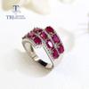 Big Luxury Ruby Rings Natural Red Precious Gemstones 925 Sterling Silver Fine Jewelry for Women Mom Wife Party Wear Nice Gift