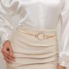 Women's Elastic Waistband Chain - Gold Waist Cinching with Korean Style Round Ring for Autumn/Winter