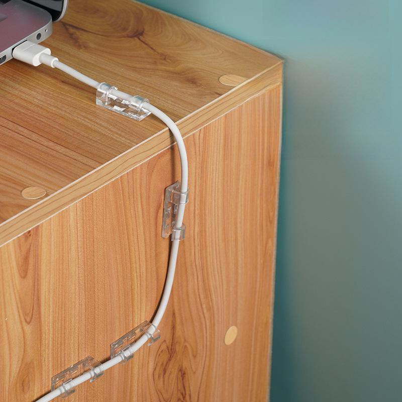 Samoprzylepny klips do organizera kabli - rozwiązanie do przechowywania i zarządzania kablami, konstrukcja bez dziurkowania