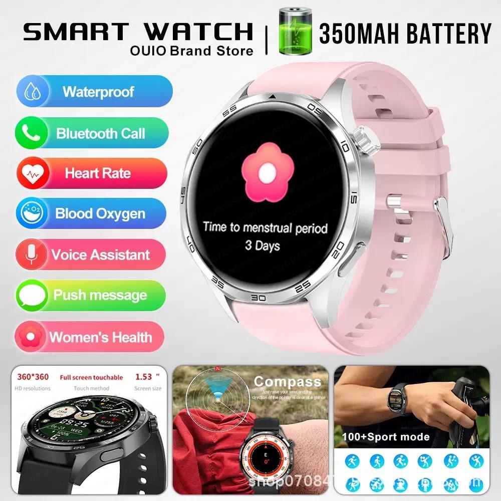 GPS NFC Smart Watch Men 360*360 AMOLED Screen Heart Rate Bluetooth Call IP67 Waterproof Man Smartwatch 2024