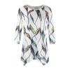 Women's Fashion Casual Crew-neck Floral Print Seven-point Sleeve Shirt Belted Loose Comfortable Top