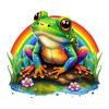 M728 Süßer Regenbogenfrosch Wandaufkleber Kinderzimmer Schlafzimmer Heimdekoration Tapetenhintergrund Süße Tieraufkleber