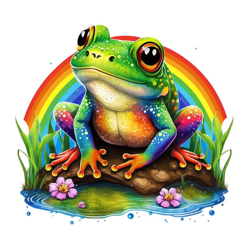 M728 Süßer Regenbogenfrosch Wandaufkleber Kinderzimmer Schlafzimmer Heimdekoration Tapetenhintergrund Süße Tieraufkleber