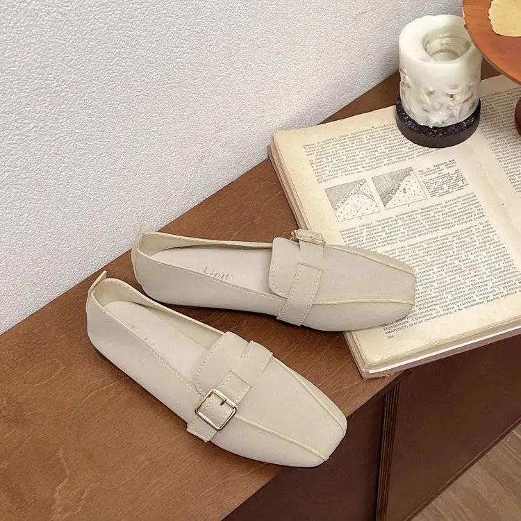 

Fashion Moccasins Women s Flat Shoes Square Toe Ladies Footwear with Straps Chic Point Elegant and Fashionable 39 Social on Promotion 35