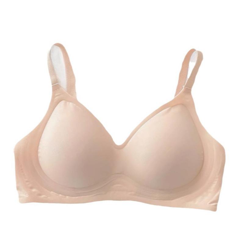 Ice Silk Seamless Soft Support Beautiful Back Underwear Women's No Steel Ring Gathering Side Collection Breast Summer Thin Fixed Cup Bra