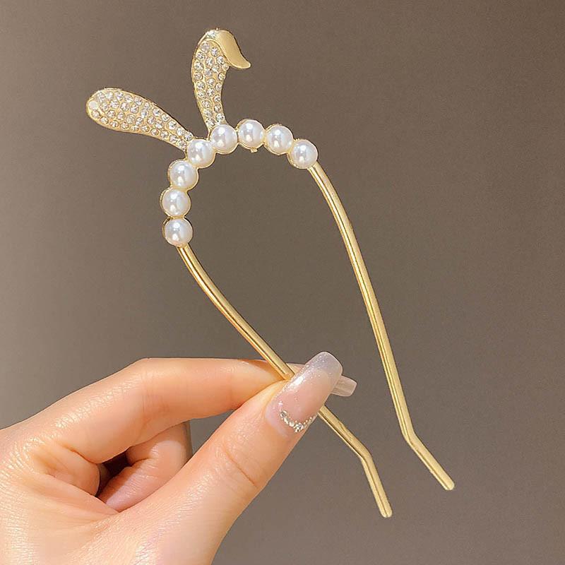 U-Shaped Pearl Women's Updo Hairpin 2025 - Elegant Insert Comb Headwear