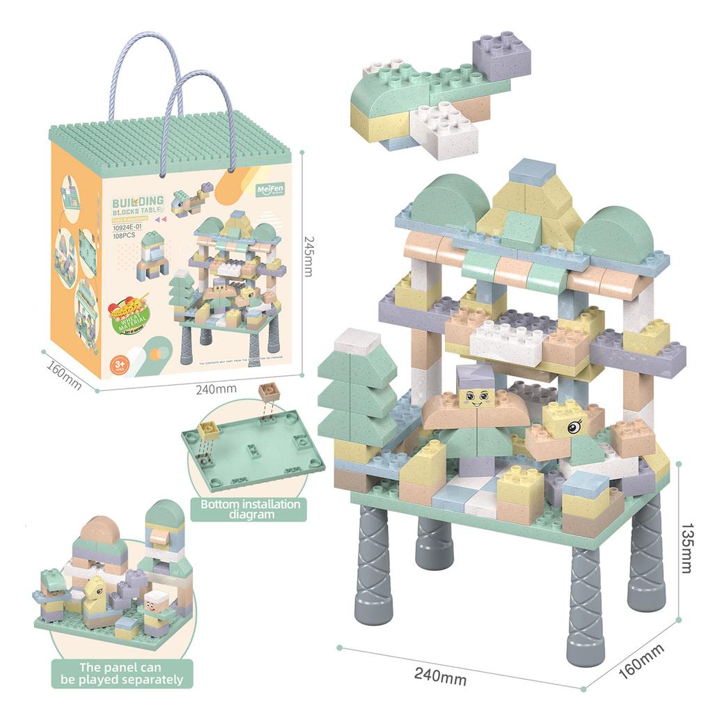 Children'S Assembled Large Particle Building Block Table Compatible Educational Toys 3