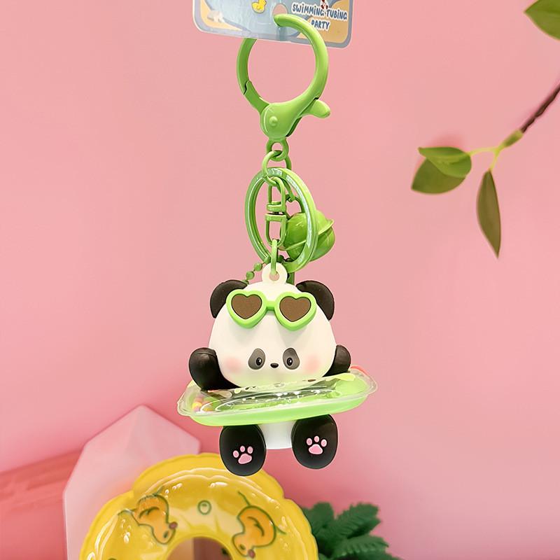 Swim Charming Resin Ring Keychain For Pool Parties With Fun Dog Bear Styles Panda