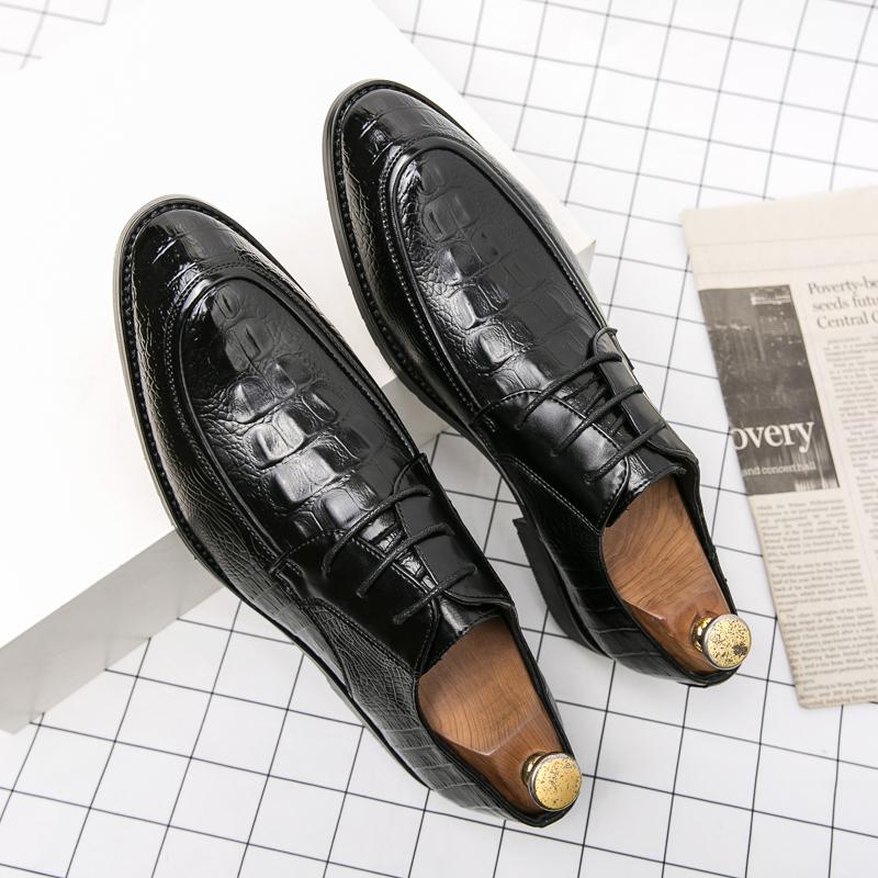 

Модные мужские новые деловые туфли с открытым носком, формальные туфли без застежек, мужские оксфорды, высококачественная кожаная обувь для мужчин 46 чёрный