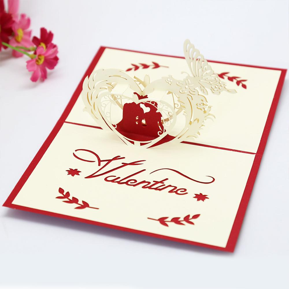 Hot 3D Creative Card For Wife And Friend Valentines Day Gift Wedding Invitation  Card Thank You Postcard