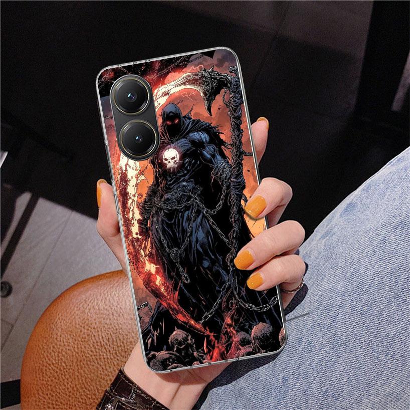 Death Grim Reaper Skull Scythe Phnoe Case for Xiaomi Poco X5 X6 X7 Pro X4 Gt F7 Ultra M8 M7 Redmi 15C 15 13C 13 12C 12 Unique Co